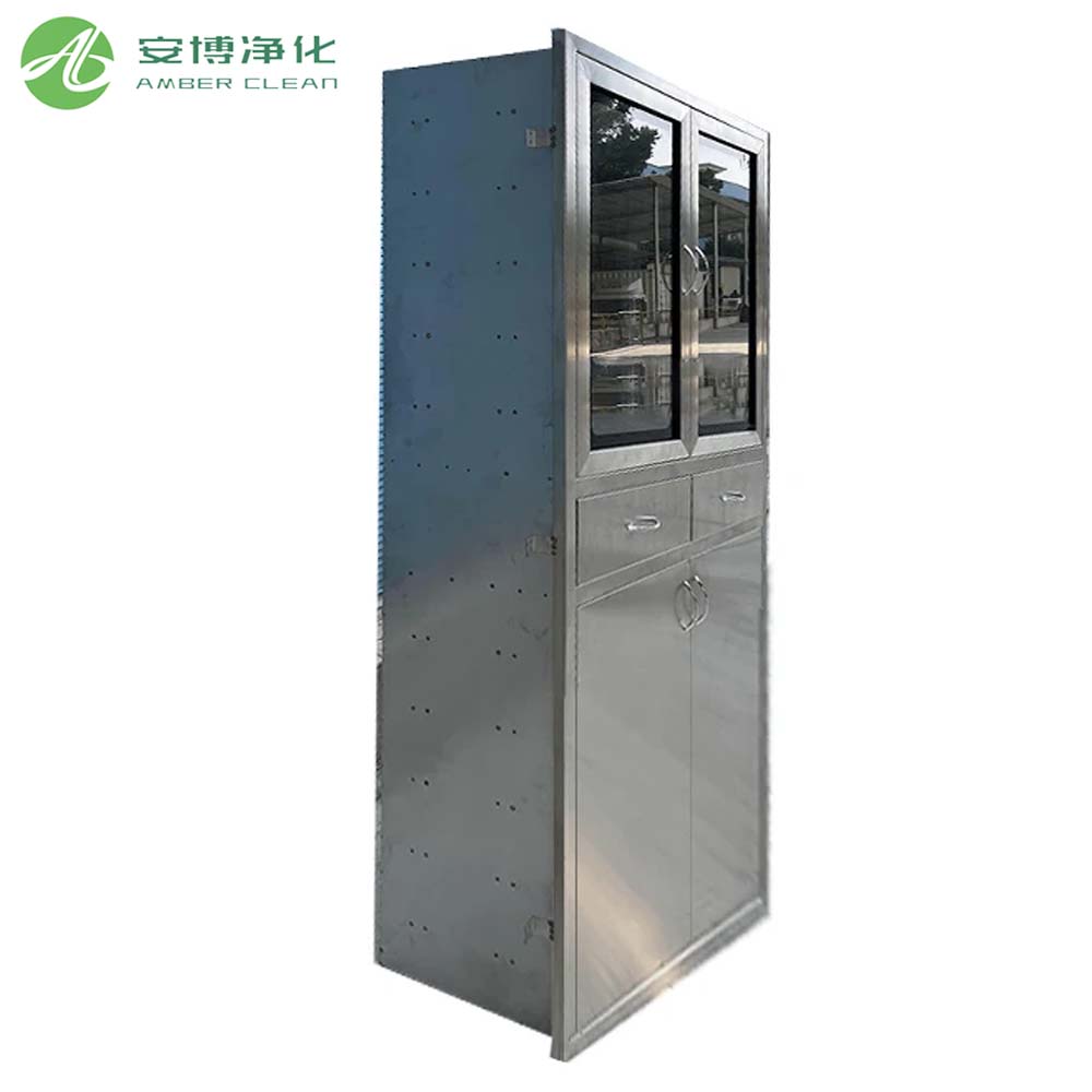 Porte de verre Sus304 Armoire médicale en acier inoxydable pour industrie de la salle blanche / laboratoire