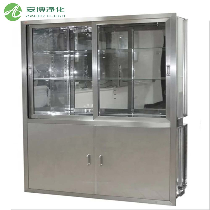 Porte de verre Sus304 Armoire médicale en acier inoxydable pour industrie de la salle blanche / laboratoire