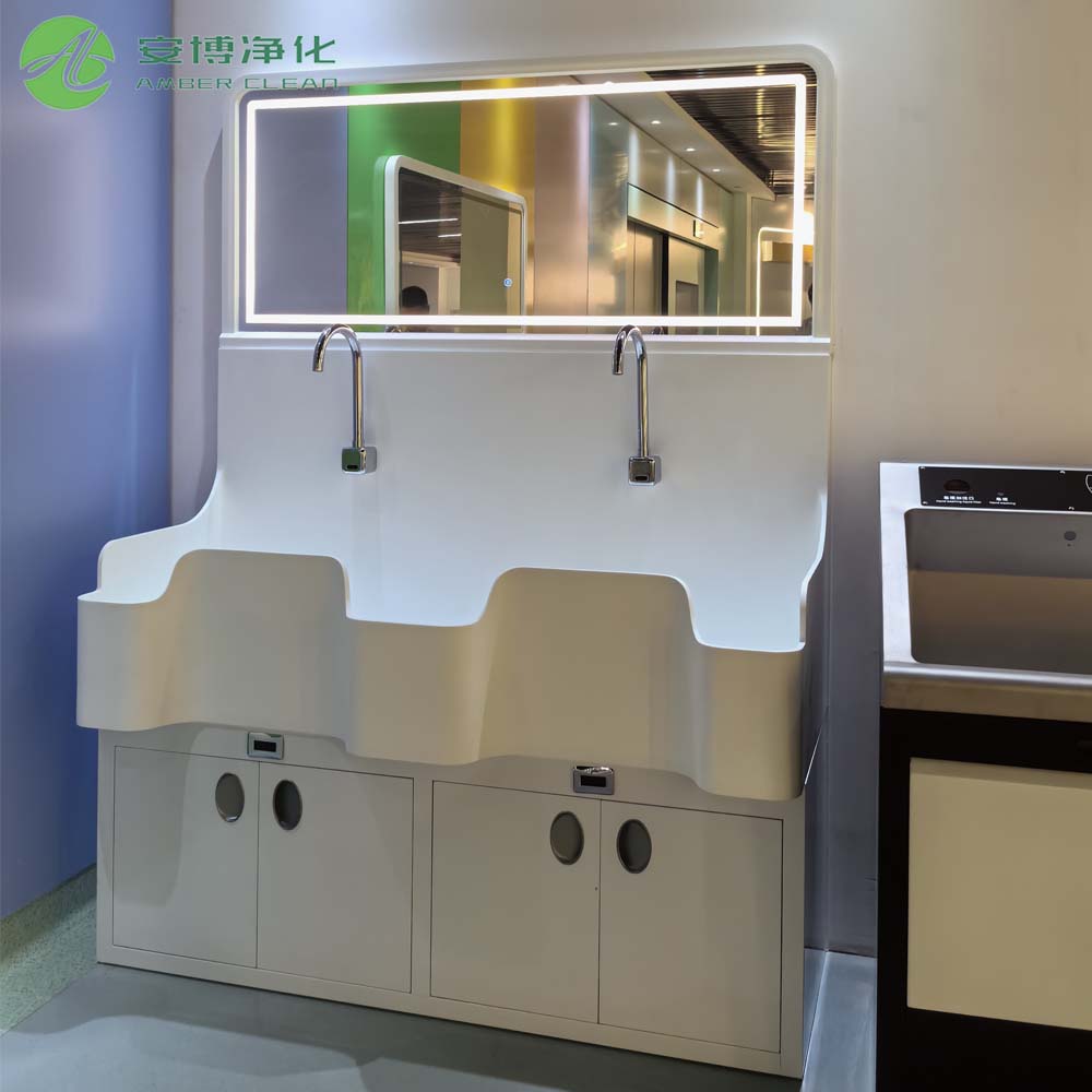 Évier de lavage à la main de la surface solide de Corian pour le laboratoire