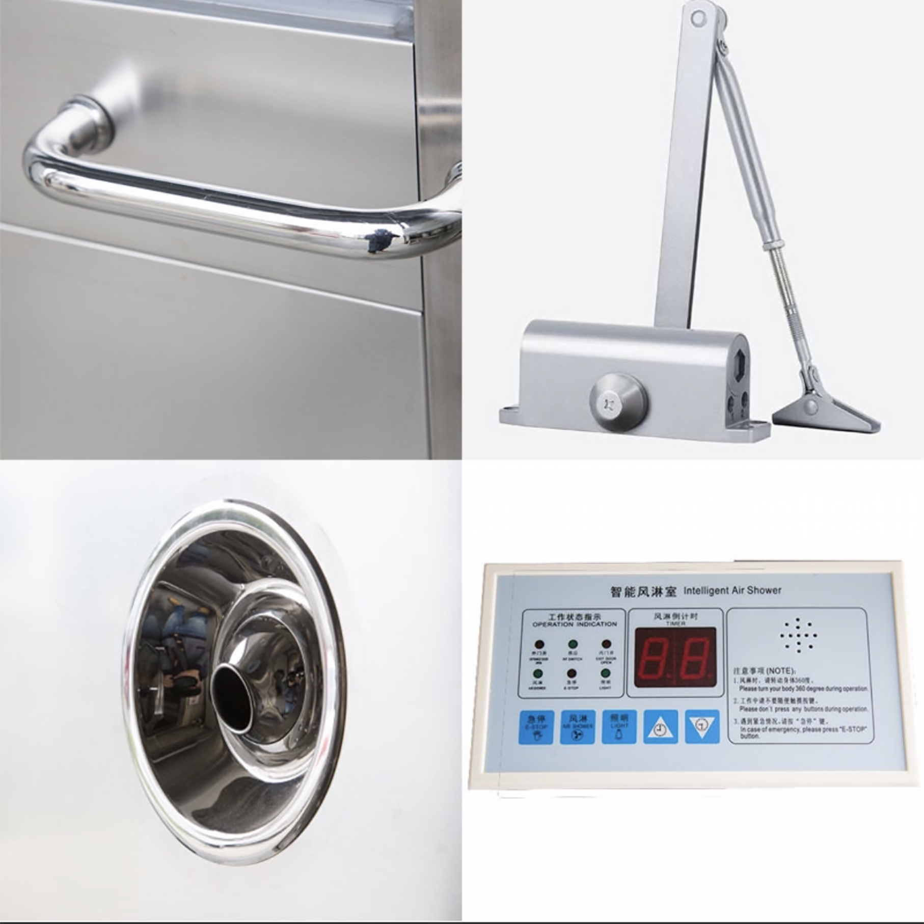 Salle blanche de douche à aérire à double soufflage 